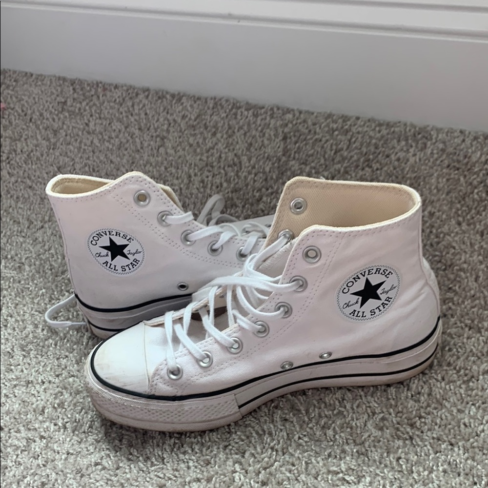 Converse White Canvas High-Top Sneakers